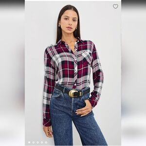 RAILS HUNTER FLANNEL PLAID BUTTON DOWN SHIRT SZ L